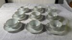 Friedl Holzer-Kjellberg for Arabia Finland Rice Grain Porcelain Demitasse Espresso Set – 9 Cups & 10 Saucers - Image 34