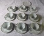 Friedl Holzer-Kjellberg for Arabia Finland Rice Grain Porcelain Demitasse Espresso Set – 9 Cups & 10 Saucers - Image 37