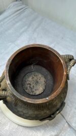 Antique Brass & Copper Figural Ram Head Handles Claw Feet Vessel Jardinière / Stove Humidifier - Image 26