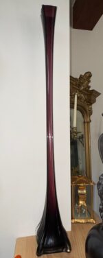 Kelsey Murphy for Pilgram Glass 1992 Amethyst Purple 42″ Architectural Floor Vase