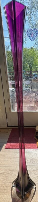 Kelsey Murphy for Pilgram Glass 1992 Amethyst Purple 42″ Architectural Floor Vase - Image 11