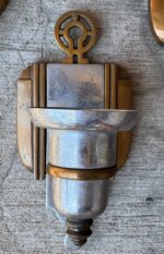 Art Deco Architectural Lighting Wall Sconces Set of Four Bronze & Chrome Fixtures c.1930 - Image 9
