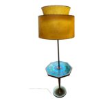 Georges Braird Style Green & Blue Mosaic Stained Glass Floor Lamp Table - Image 12