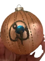 Vintage Jumbo Glass Christmas Ornament Hand Painted Shiny Brite Crushed Glass