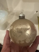 Vintage Jumbo Glass Christmas Ornament Stencil Clown Shiny Brite Venetian Dew - Image 2