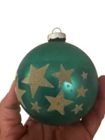 Vintage Jumbo Glass Christmas Ornament Hand Painted Mouth Blown Venetian Dew - Image 2