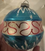 Vintage Jumbo Glass Christmas Ornament Hand Painted Mouth Blown Artistic - Image 2