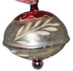 Vintage Jumbo Glass Christmas Ornament Hand Painted Mouth Blown Spinning Top