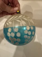 Vintage 1940's Blown Glass Christmas Ornament Jumbo Hand Painted Unsilvered - Image 2