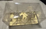 Vintage MCM Copy Cats Sputnik Atomic Starburst Ornaments Clear Hong Kong NOS Box - Image 2