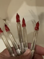 Vintage Christmas Clip-On Tree Ornament 1940's Bend On 5 Mercury Glass Candles - Image 2