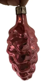Vintage Hand Blown Glass Bumpie Grape Cluster Pinecone Christmas Ornament Pink - Image 2