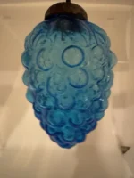Vintage Kugel Style Glass Bumpie Grape Cluster Pinecone Christmas Ornament Blue - Image 2