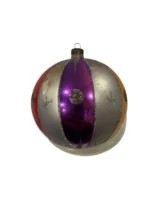 Vintage Jumbo Glass Christmas Ornament Hand Painted Mouth Blown Harlequin - Image 2