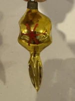 Vintage Miniature Glass Christmas Ornament Feather Tree Twisted Double Indent - Image 2