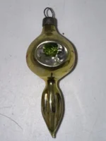 Vintage Miniature Glass Christmas Ornament Feather Tree Double Indent Drop Twist - Image 2