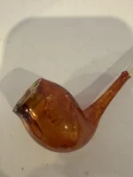 Antique Glass Figural Christmas Ornament Holiday Tree Smoking Pipe - Image 2