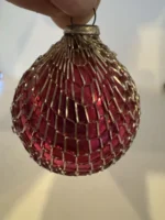 Antique Miniature Glass Christmas Ornament Feather Tree Japan Mesh Covered - Image 2