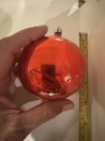 Vintage 3 Jumbo Glass Christmas Ornament Hand Painted Mouth Blown MCM Polish - Image 8