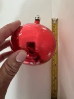 Vintage 3 Jumbo Glass Christmas Ornament Hand Painted Mouth Blown MCM Polish - Image 9