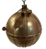 Vintage 1950s West Germany Glass Beads Dresden Foil Gold Ornament Wire Wrapped