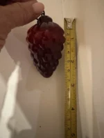 Vintage Kugel Style Glass Bumpie Grape Cluster Pinecone Christmas Ornament Red - Image 9