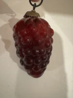 Vintage Kugel Style Glass Bumpie Grape Cluster Pinecone Christmas Ornament Red - Image 10
