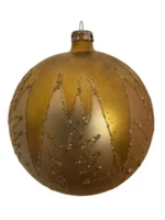 Vintage Jumbo Glass Christmas Ornament Hand Painted Mouth Blown Crushed Glass