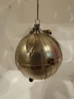 Vintage 1950s West Germany Glass Beads Dresden Foil Gold Ornament Wire Wrapped - Image 3
