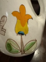 Vtg De Simone Italy Hand Painted Pottery Pitcher Folk Art Ceramic Jug Signed 37 - Image 3