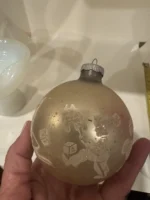 Vintage Jumbo Glass Christmas Ornament Stencil Clown Shiny Brite Venetian Dew - Image 3