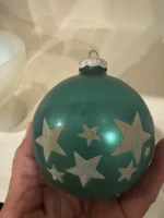 Vintage Jumbo Glass Christmas Ornament Hand Painted Mouth Blown Venetian Dew - Image 3