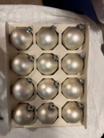 Vintage Christmas Glass Ornaments 3 Original Boxes Opaque & Silver 1960's - Image 3