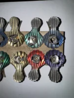 Antique German Christmas Tree Candle Clips Colored Tin Metal Original Holder - Image 3