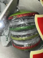 6 Jumbo 2015 Shiny Brite Radko Christmas Ornaments Lanterns W/ Tinsel Inside NIB - Image 3