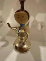 Antique Glass Figural Christmas Ornament Holiday Tree Decor Poland Angel W/Wings - Image 3