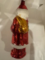 Antique Glass Figural Christmas Ornament Holiday Tree Decor Large Santa W/ Tree - Image 3