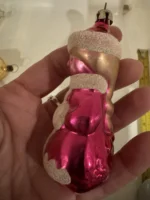 Vintage Glass Figural Christmas Ornament Holiday Tree Pretty Pink Princess - Image 3