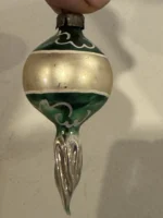 Vintage Miniature Glass Christmas Ornament Feather Tree Drop Twisted Indent - Image 3
