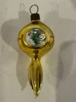 Vintage Miniature Glass Christmas Ornament Feather Tree Twisted Double Indent - Image 3