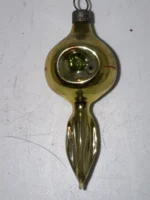 Vintage Miniature Glass Christmas Ornament Feather Tree Double Indent Drop Twist - Image 3