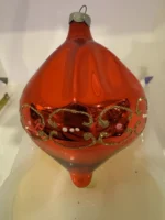 Vintage Jumbo Glass Christmas Ornament Hand Painted Mouth Blown Parachute - Image 3