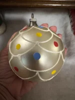 Vintage Jumbo Glass Christmas Ornament Hand Painted Mouth Blown Fish Scales - Image 7