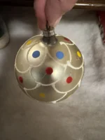 Vintage Jumbo Glass Christmas Ornament Hand Painted Mouth Blown Fish Scales - Image 4