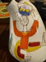 Vtg De Simone Italy Hand Painted Pottery Pitcher Folk Art Ceramic Jug Signed 37 - Image 4