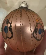 Vintage Jumbo Glass Christmas Ornament Hand Painted Shiny Brite Crushed Glass - Image 4