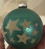 Vintage Jumbo Glass Christmas Ornament Hand Painted Mouth Blown Venetian Dew - Image 4