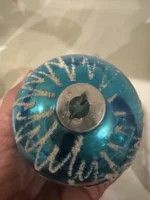 Vintage Jumbo Glass Christmas Ornament Hand Painted Mouth Blown Artistic - Image 4