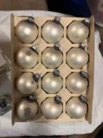 Vintage Christmas Glass Ornaments 3 Original Boxes Opaque & Silver 1960's - Image 4