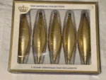 Vintage Christmas Ornaments Boxed Set Handpainted Gold Teardrops Icicle Imperial - Image 2